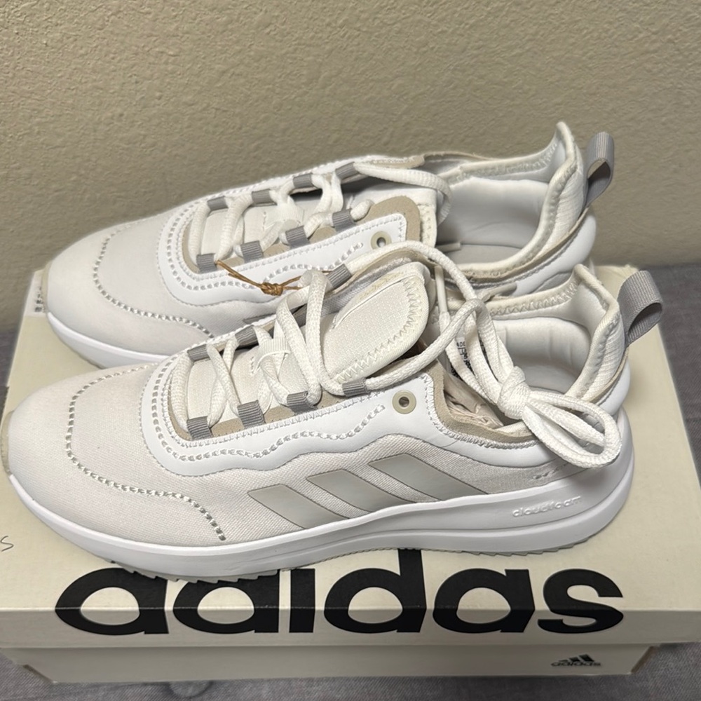Adidas Cream and White Casual Sneakers